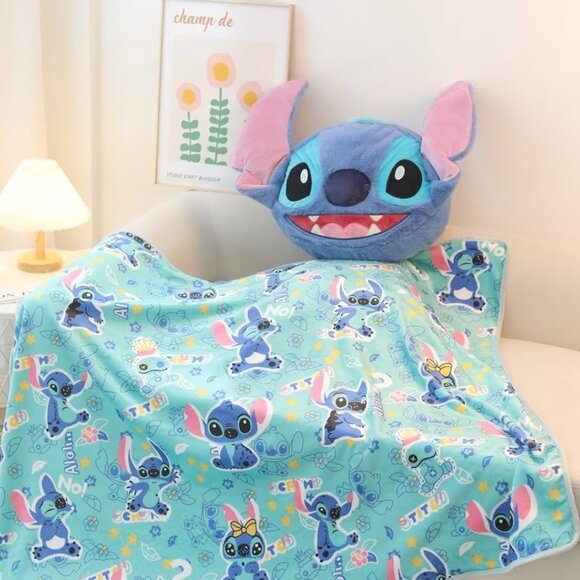 LAST DAY CLOSE SHOP DISNEY Stitch Plush Pillow and Blanket Set/ Lilo & Stitch - Picture 4 of 5